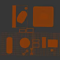 Essential Household Items Including Rolled Towels Round Cushions Square Blocks And Dumbbells