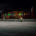 Ancient Chinese Architecture With Traditional Roof Wooden Structure And Stone Steps Plaza