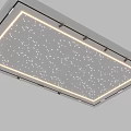 Modern Ceiling Design With White Sparkling Surface And LED Edge Lighting 3d model