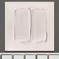 Abstract White Textured Painting On Canvas With Thick Brushstrokes And Frame