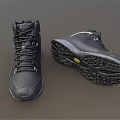 Black Outdoor Hiking Boots With Treaded Non Slip Sole And Lace Up Design