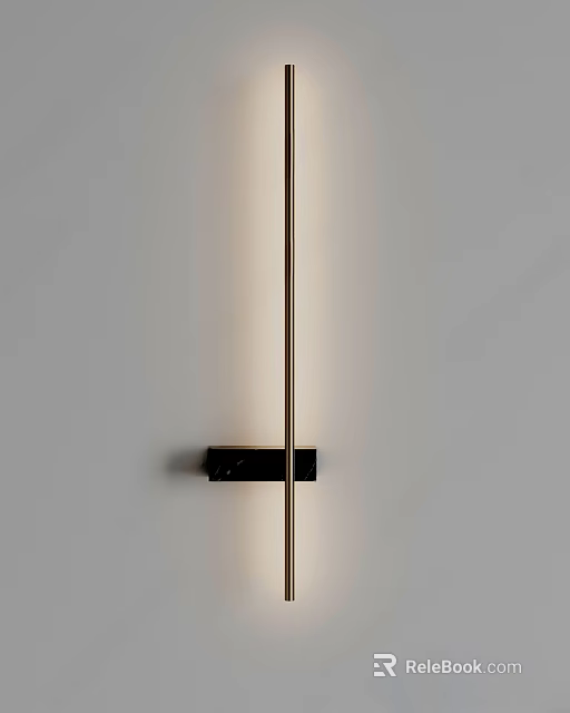 Modern Minimalist Wall Lamp With Metal Body On White Wall Soft Ambient Lighting 3d model 