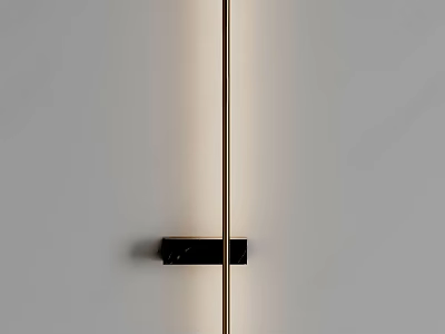 Modern Minimalist Wall Lamp With Metal Body On White Wall Soft Ambient Lighting 3d model