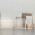 Modern bookshelf set 3d model