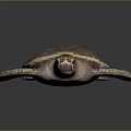Detailed Iridescent Sea Turtle With Patterned Shell And Flippers On Black Surface