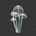 Botanical Art Featuring 3D Rendered Brown Mushrooms With Multiple Caps On Dark Gray Background