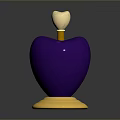 Woman Holding Stylish Purple Apple Shaped Perfume Bottle With Gold Decor And Base