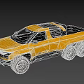 Yellow KRAITRO 6x6 Off Road Pickup Truck Front Bumper Design