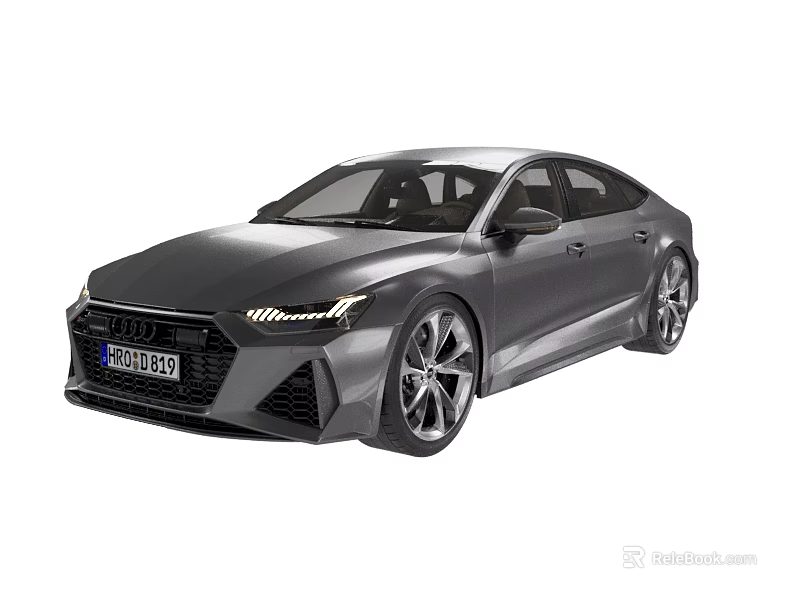Gray Audi Sports Sedan With Sleek Design 3d model 