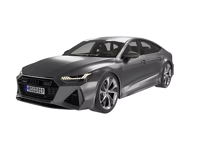 Gray Audi Sports Sedan With Sleek Design 3d model