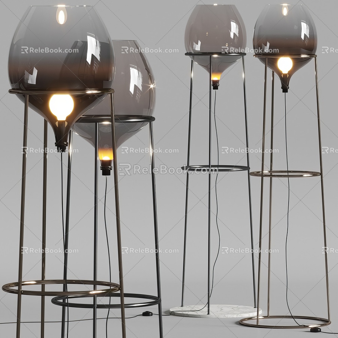 Glass floor lamp 3d model