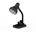 Black Adjustable Desk Lamp With Clip Base And Spring Structure White Shade
