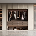 French wardrobe half open wardrobe 3d model