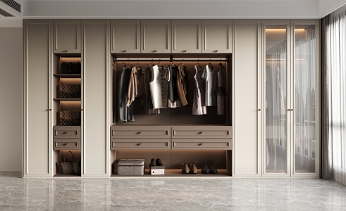 French wardrobe half open wardrobe 3d model