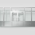 Sleek Modern Double Doors With Glass Window Panes And Metal Frames Design 3d model
