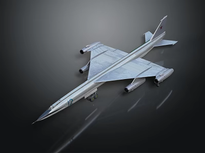 Futuristic Sleek Silver Aircraft With Aerodynamic Design Multiple Engines And Smooth Surface 3d model
