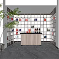 Elegant Modern Wine Cellar Interior With Illuminated Racks And Wooden Bar Counter