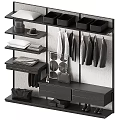 Modern Minimalist Closet Interior With Hanging Garments Drawers Shelves And Storage Hats