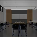 modern classroom 3d model