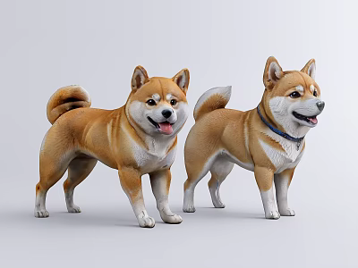 Modern Reptile Shiba Dog Dog Pet Akita Dog 3d model
