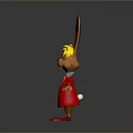 Cartoon Rabbit Character With Pink Ears Yellow Hair Glasses Red Coat Open Arms