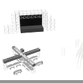 Stage Steel Frame Structure With Lighting Setup And Construction Elements Design 3d model