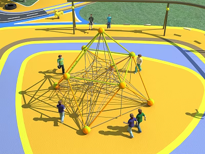 Modern amusement equipment climbing frame 3d model