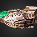 Sci Fi Device With Green Transparent Front And Metallic Mechanical Structure
