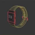 Gray Smart Watch With Digital Display Color Icons And Gray Wrist Strap Design