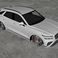 Gray Modern SUV With Sporty Design Black Grille Large Alloy Wheels In Indoor Showroom