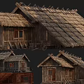 Traditional Ancient Building With Wooden Structure Thatched Roof And Classic Design Details