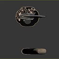 Traditional Japanese Katana Weapon With Black Scabbard Long Metal Blade And Decorative Handle