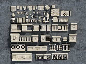 European Component European Element Carved Component Corner Gypsum Carved Foot Line Carved Gypsum Line 3d model