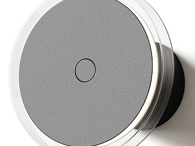 Modern Round Wall Light With Transparent Frame And Gray Panel Soft Illumination Design 3d model