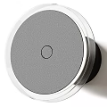 Modern Round Wall Light With Transparent Frame And Gray Panel Soft Illumination Design