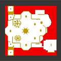 Cartoon Style Castle Scene With White Domes Golden Accents Pink Body And Red Base