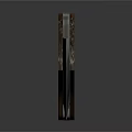 Tactical Weapon Knife With Wooden Handle Sharp Metal Blade And Reflection