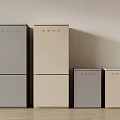 SMEO Modern Refrigerators In Gray And Beige With Four Different Sizes 3d model