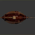 Vintage Steampunk Airship Model With Copper Exterior Blue Windows And Decorative Wings