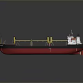 Two Red And Black Ship Models With Yellow Deck Structures And White Cabins 3d model