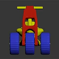 Colorful Children's Ride On Toy with Red Frame Yellow Seat and Blue Wheels