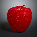 Juicy Fresh Red Apple With Water Drops On Shiny Smooth Surface