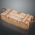Vintage Wooden Storage Box With Rope Handles And Metal Clasps For Home Use