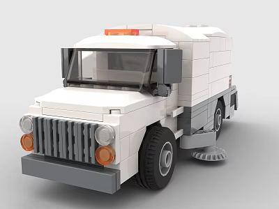 Lego toy building blocks sweeper car cleaning car 3d model