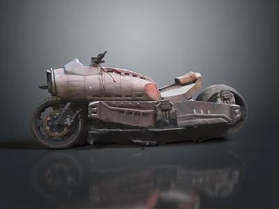 Vintage Industrial Custom Motorcycle With Metallic Body Leather Seat And Retro Design 3d model