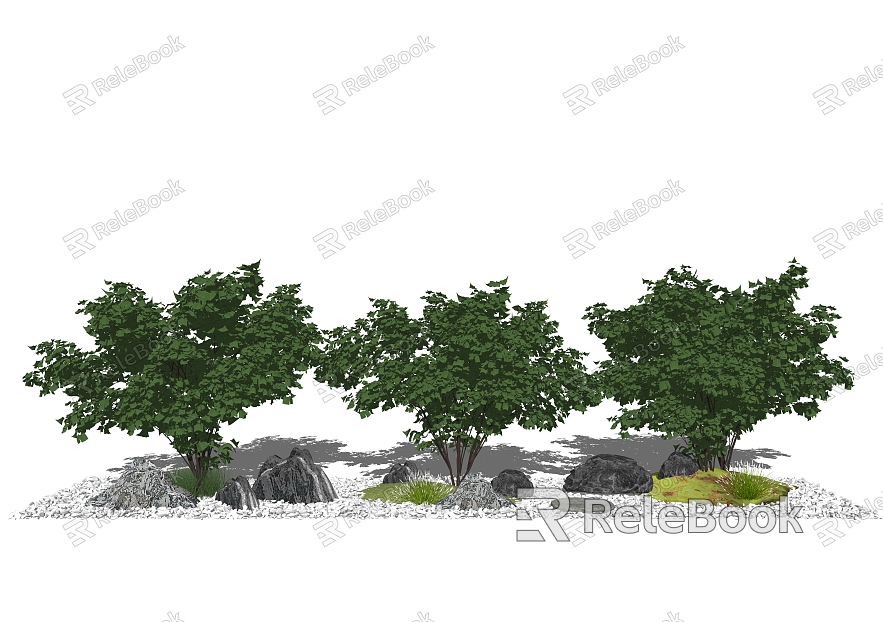 modern tree trees leafy plants landscape tree model