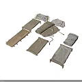 Scenic Components With Folded Fabric Mats Wooden Frames And Stitched Details