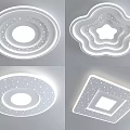 Modern LED Ceiling Lights Round Star Square Shapes With Decorative Dots