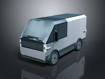 Modern Silver Black Electric Van With Sleek Body And Futuristic Design 3d model