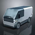 Modern Silver Black Electric Van With Sleek Body And Futuristic Design